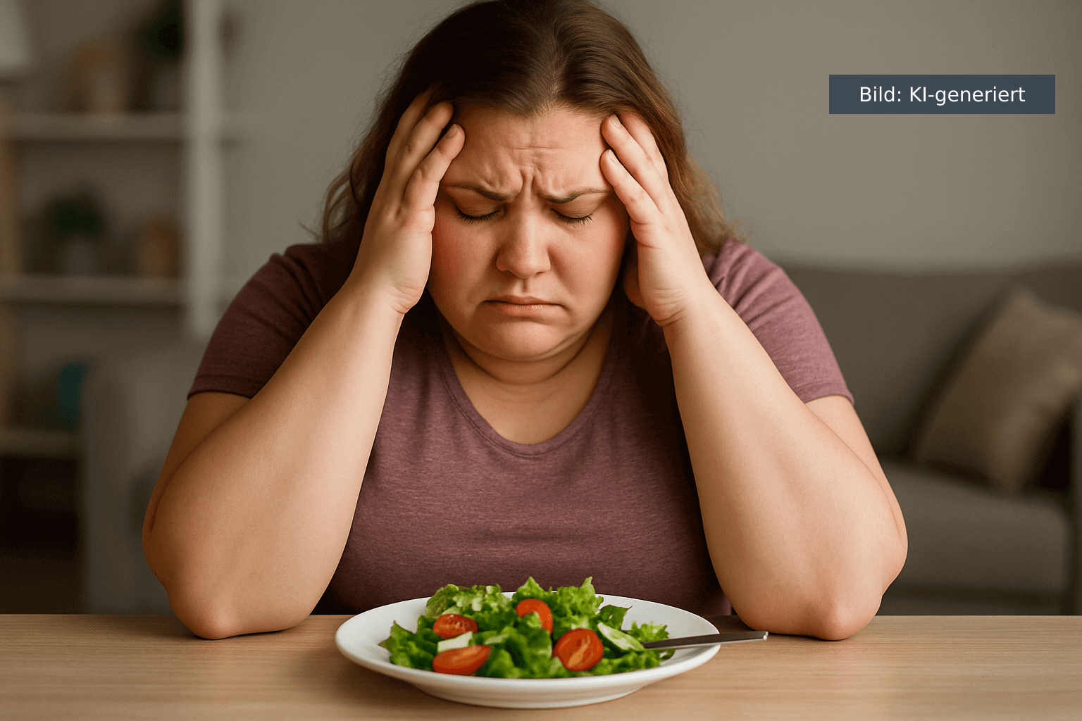 Stress und Abnehmen (KI-generiertes Bild)